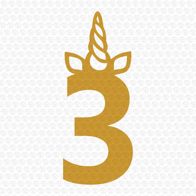 3rd Birthday Unicorn Horn Svg