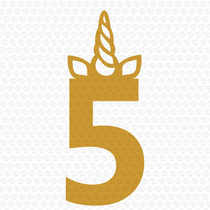 5th Birthday Unicorn Horn Svg