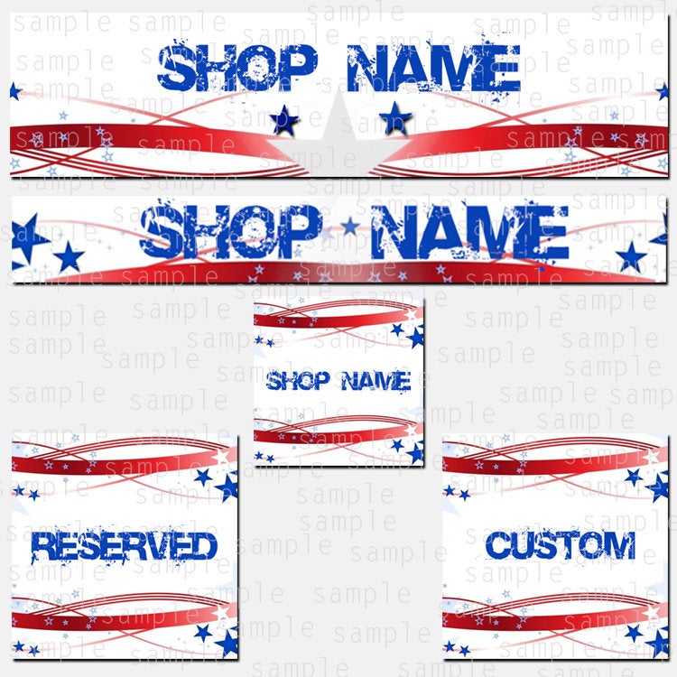 Etsy Store Banner, US Flag