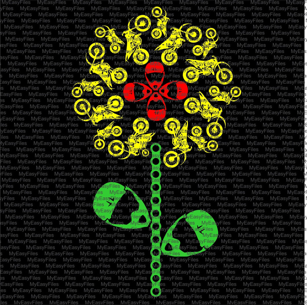 Motorcicle Flower SVG