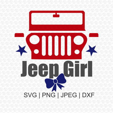 Jeep Girl America SVG