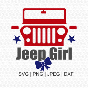 Jeep Girl America SVG