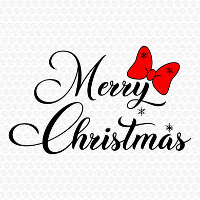 Merry Christmas Minnie Bow Svg