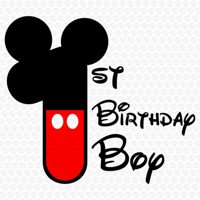 First Birthday Boy Mickey Mouse Svg