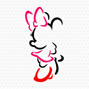 Minnie Mouse Silhouette Color Svg