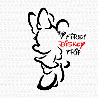 Minnie Mouse Silhouette My First Disney Trip Svg