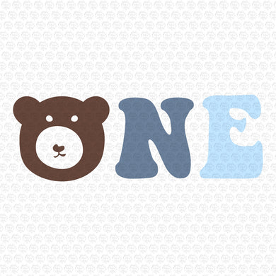 One Bear First Birthday Svg