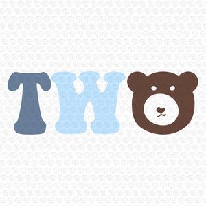 TWO Bear Birthday Svg