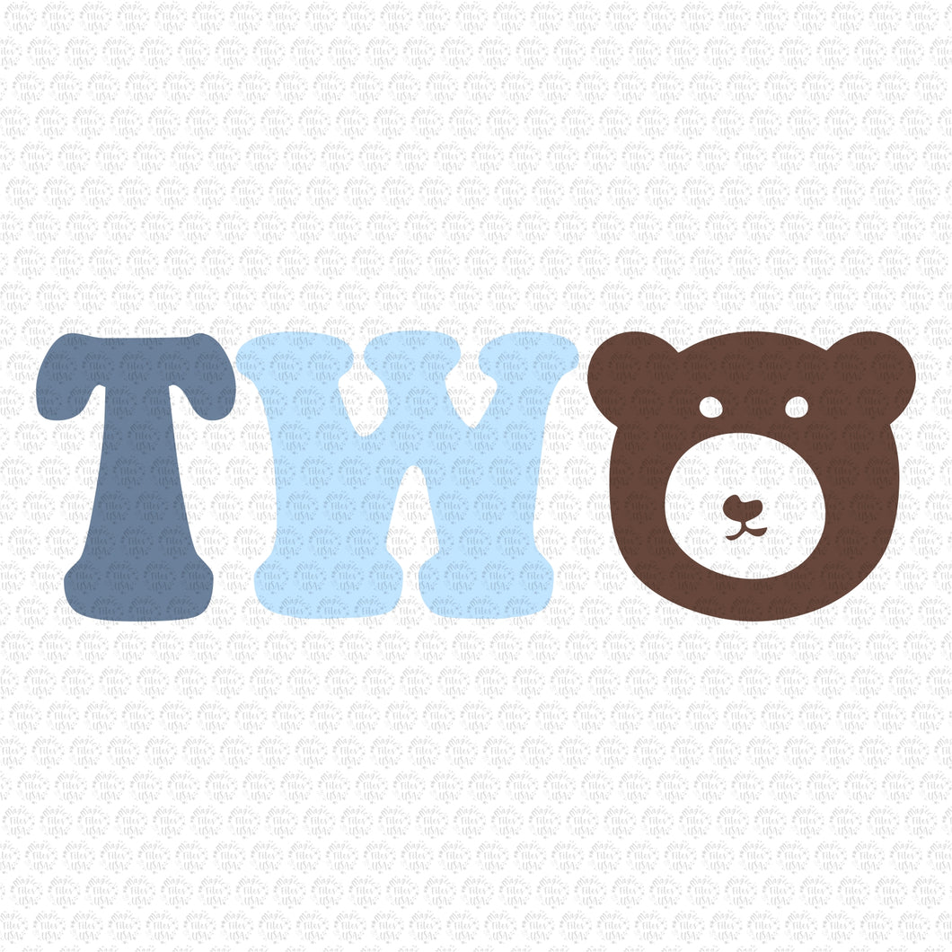 TWO Bear Birthday Svg